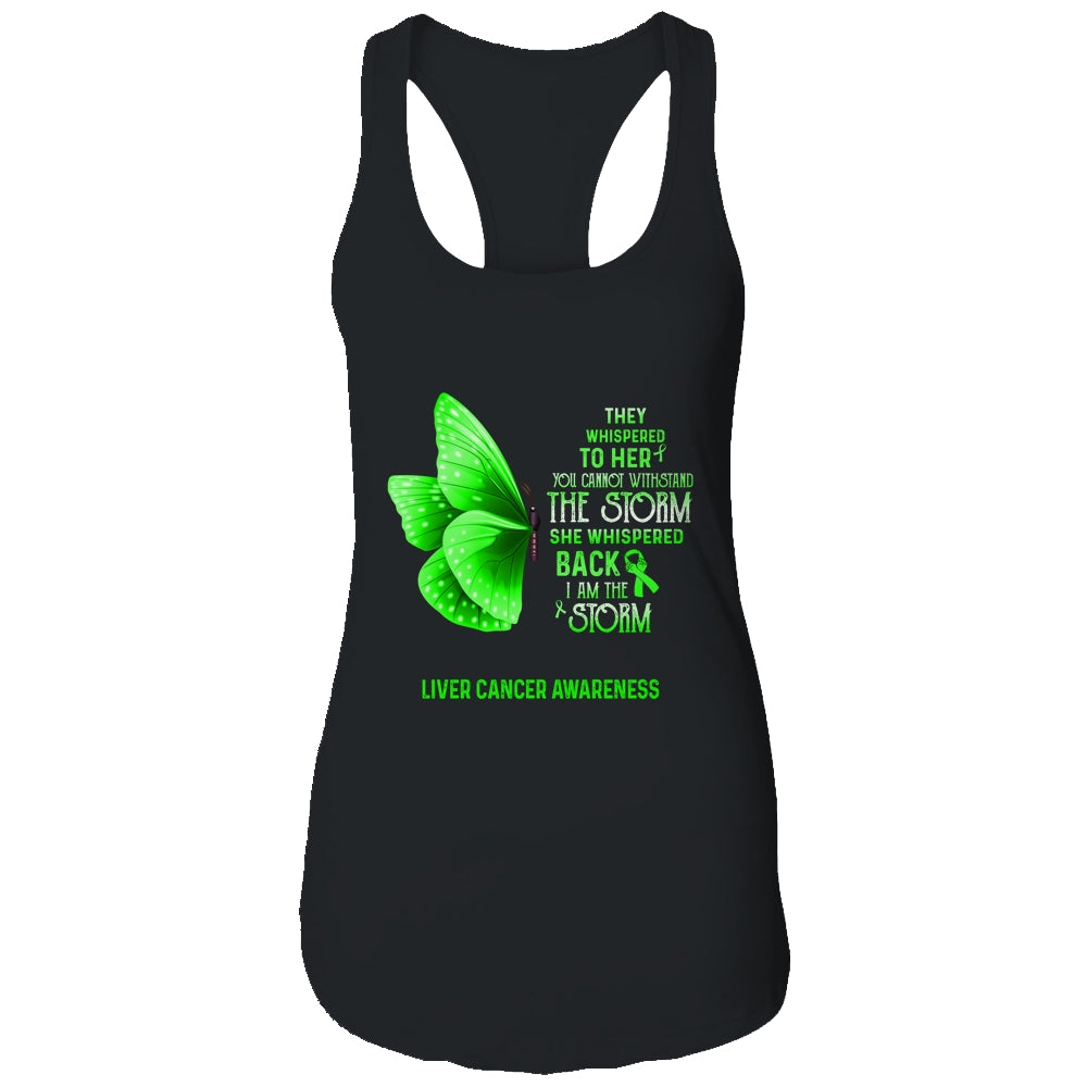 I Am The Storm Liver Cancer Awareness Butterfly Shirt & Tank Top | siriusteestore