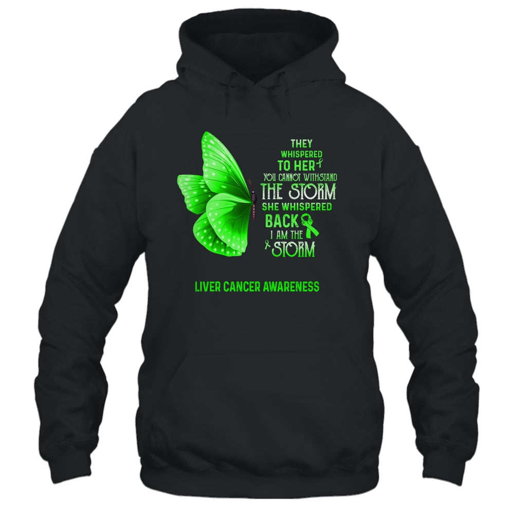 I Am The Storm Liver Cancer Awareness Butterfly Shirt & Tank Top | siriusteestore
