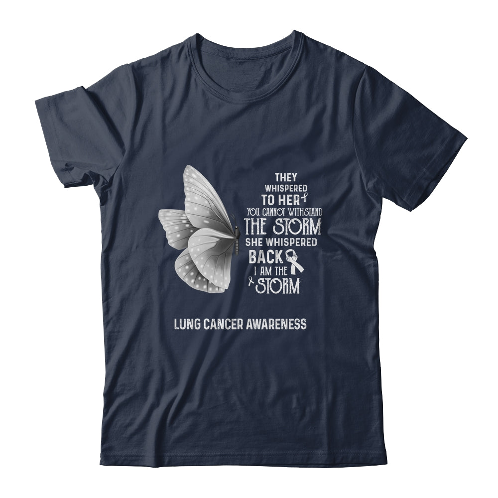 I Am The Storm Lung Cancer Awareness Butterfly Shirt & Tank Top | siriusteestore