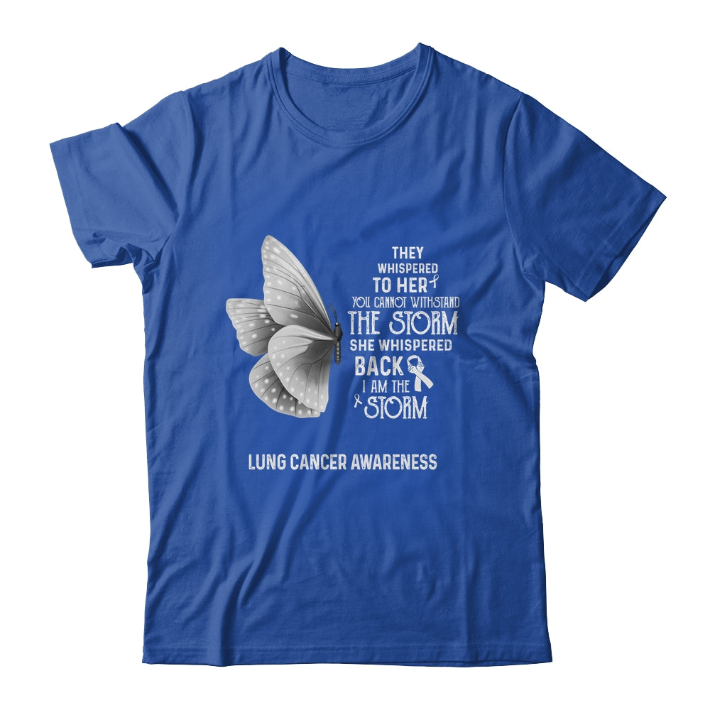 I Am The Storm Lung Cancer Awareness Butterfly Shirt & Tank Top | siriusteestore