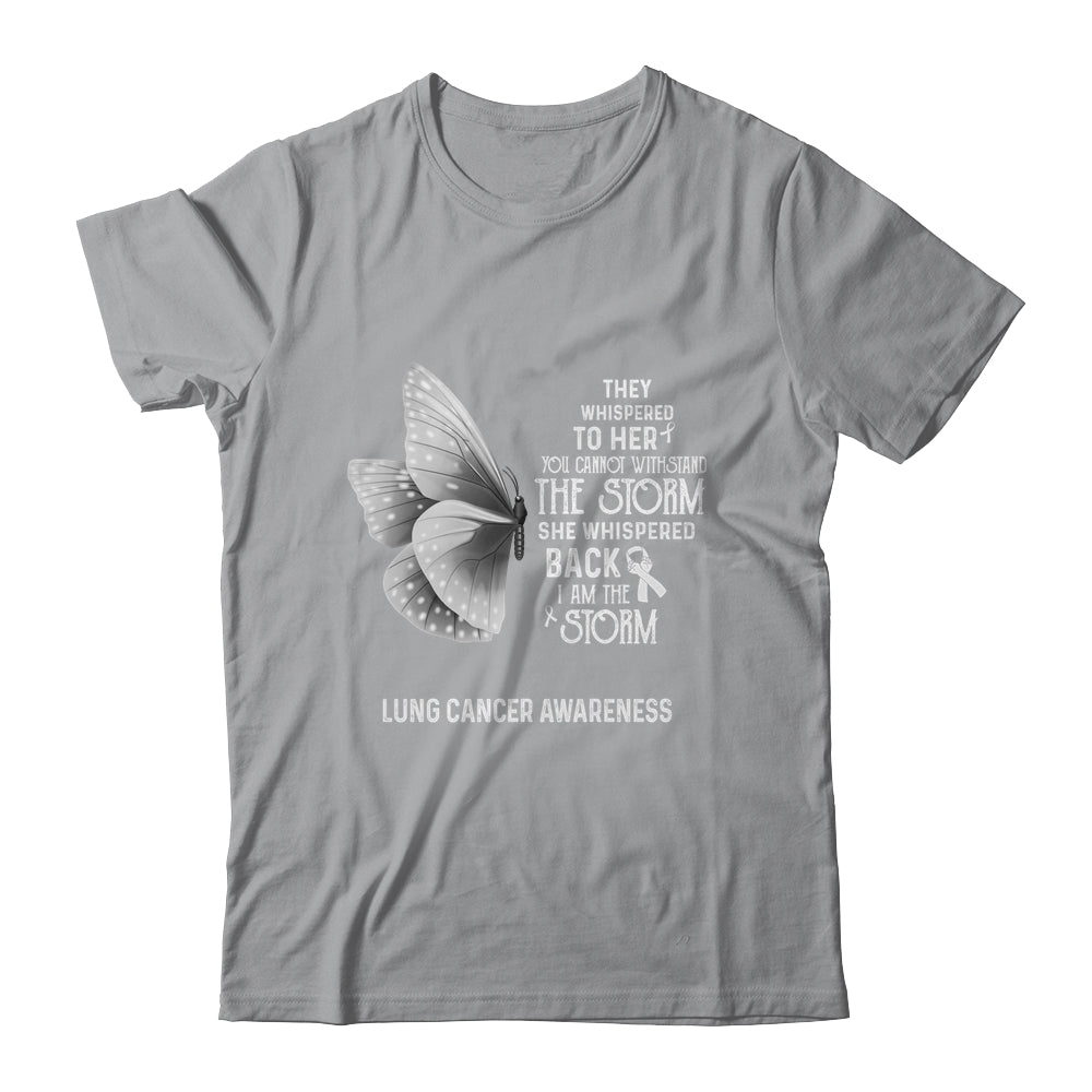 I Am The Storm Lung Cancer Awareness Butterfly Shirt & Tank Top | siriusteestore