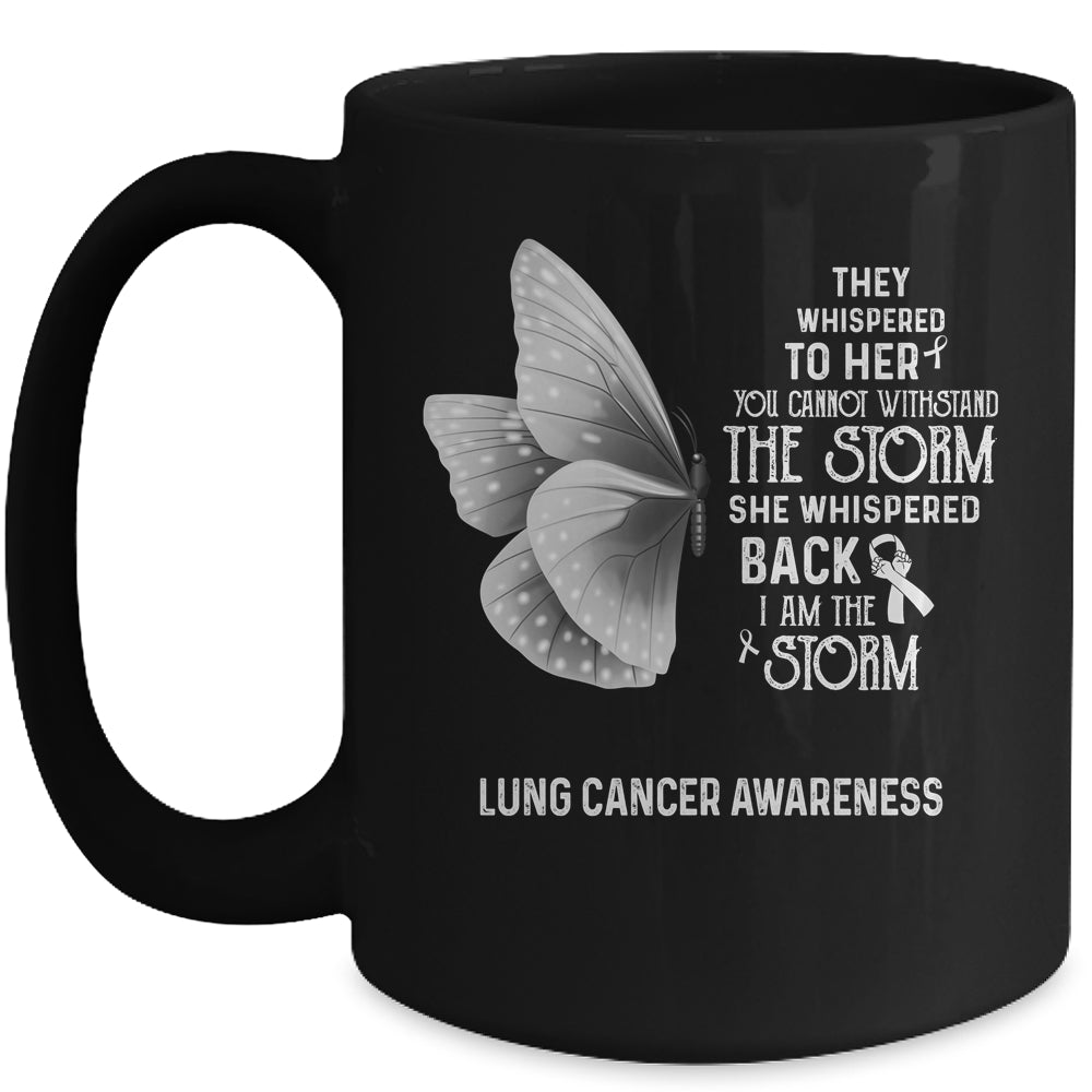 I Am The Storm Lung Cancer Awareness Butterfly Mug | siriusteestore