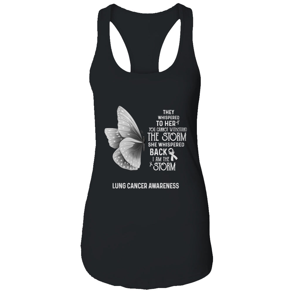 I Am The Storm Lung Cancer Awareness Butterfly Shirt & Tank Top | siriusteestore