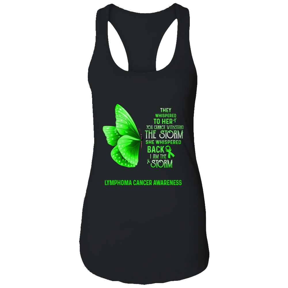 I Am The Storm Lymphoma Cancer Awareness Butterfly Shirt & Tank Top | siriusteestore