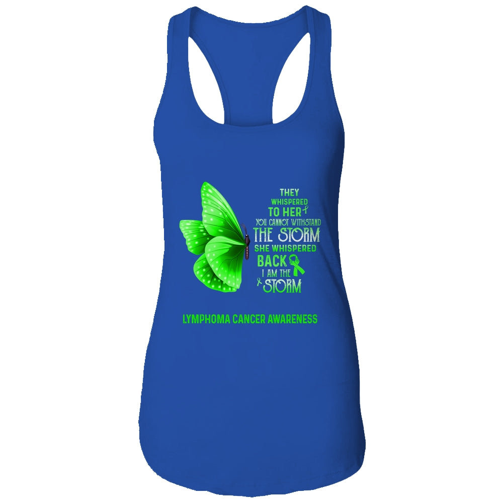I Am The Storm Lymphoma Cancer Awareness Butterfly Shirt & Tank Top | siriusteestore