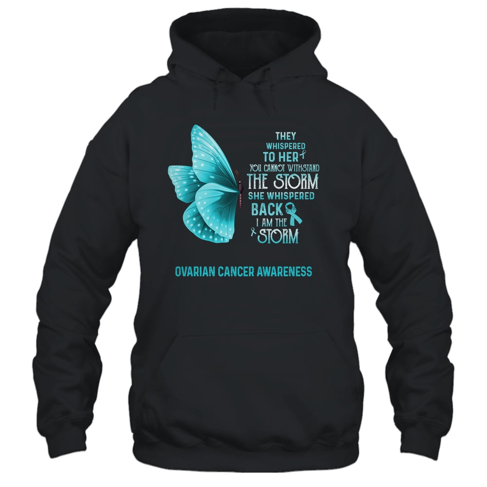 I Am The Storm Ovarian Cancer Awareness Butterfly Shirt & Tank Top | siriusteestore