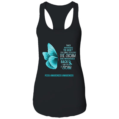I Am The Storm PCOS Awareness Butterfly Shirt & Tank Top | siriusteestore