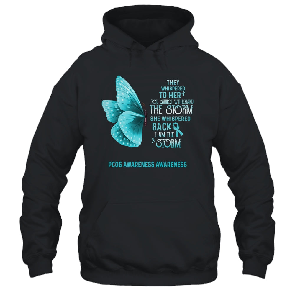 I Am The Storm PCOS Awareness Butterfly Shirt & Tank Top | siriusteestore