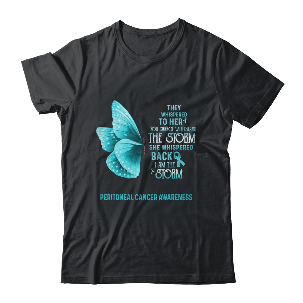 I Am The Storm Peritoneal Cancer Awareness Butterfly Shirt & Tank Top | siriusteestore