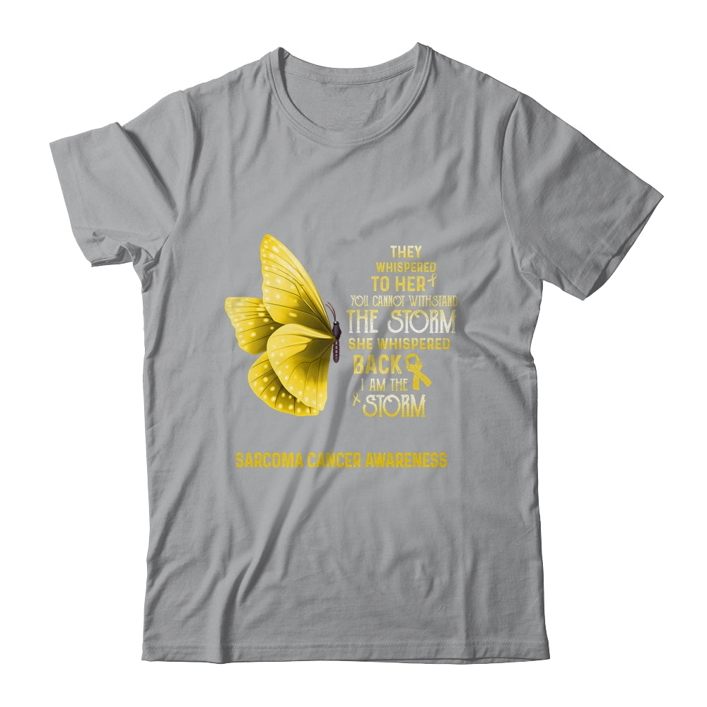 I Am The Storm Sarcoma Cancer Awareness Butterfly Shirt & Tank Top | siriusteestore