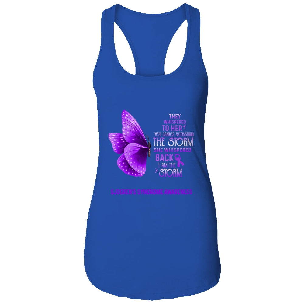 I Am The Storm Sjogren's Syndrome Awareness Butterfly Shirt & Tank Top | siriusteestore