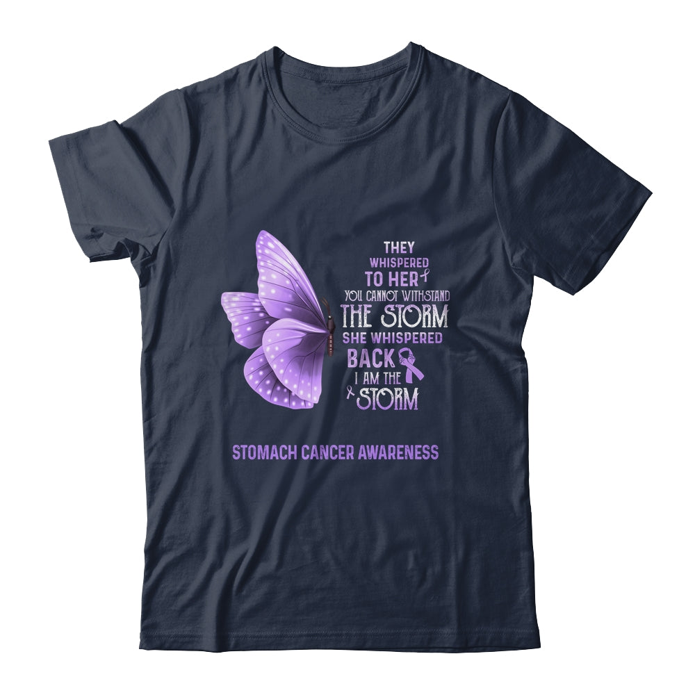 I Am The Storm Stomach Cancer Awareness Butterfly Shirt & Tank Top | siriusteestore