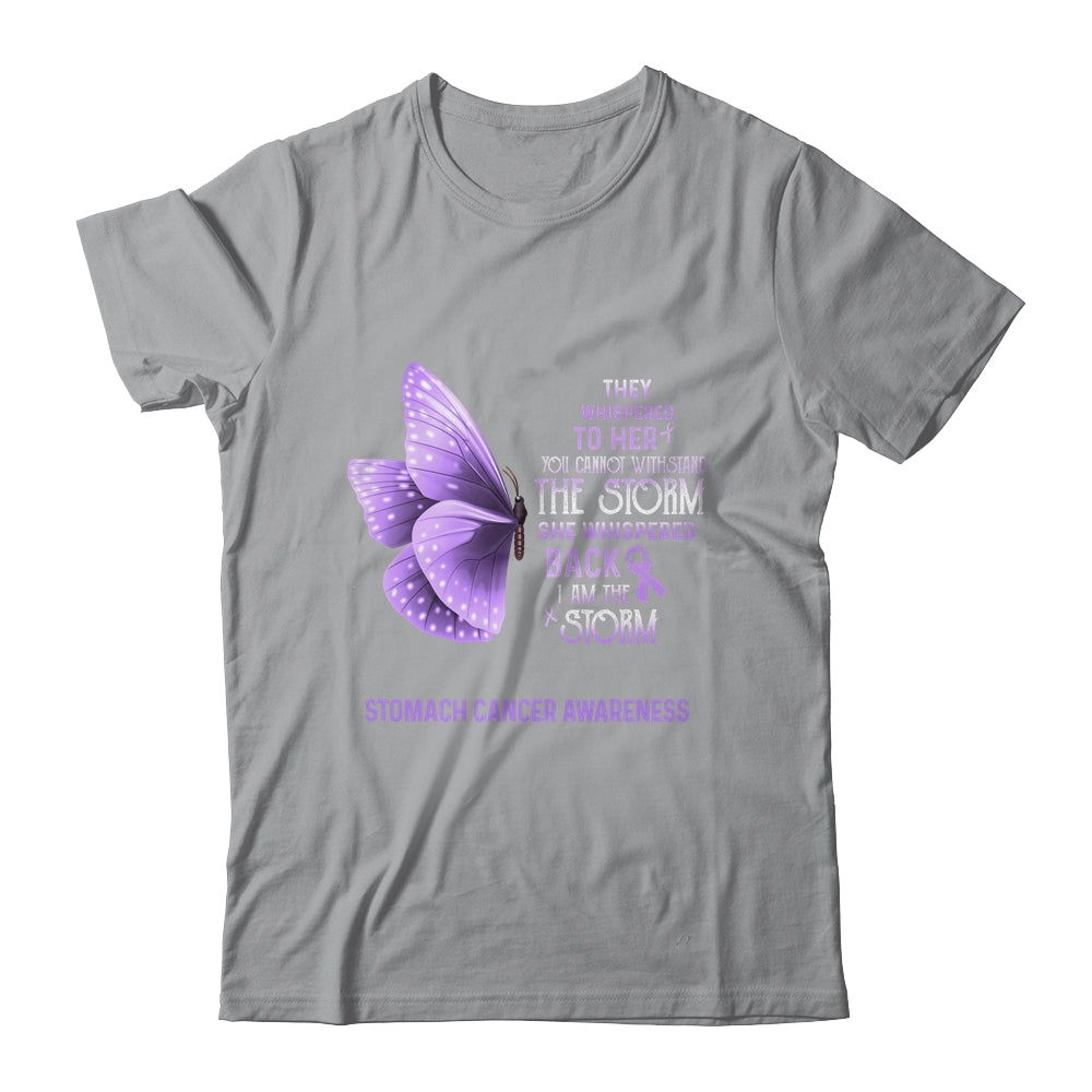 I Am The Storm Stomach Cancer Awareness Butterfly Shirt & Tank Top | siriusteestore