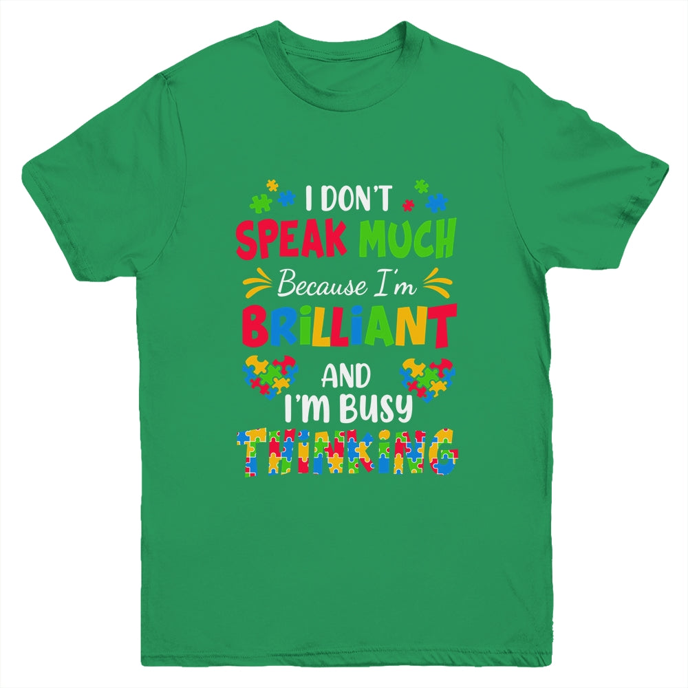 I Dont Speak Much Brilliant Autism Awareness Support Youth Shirt | siriusteestore
