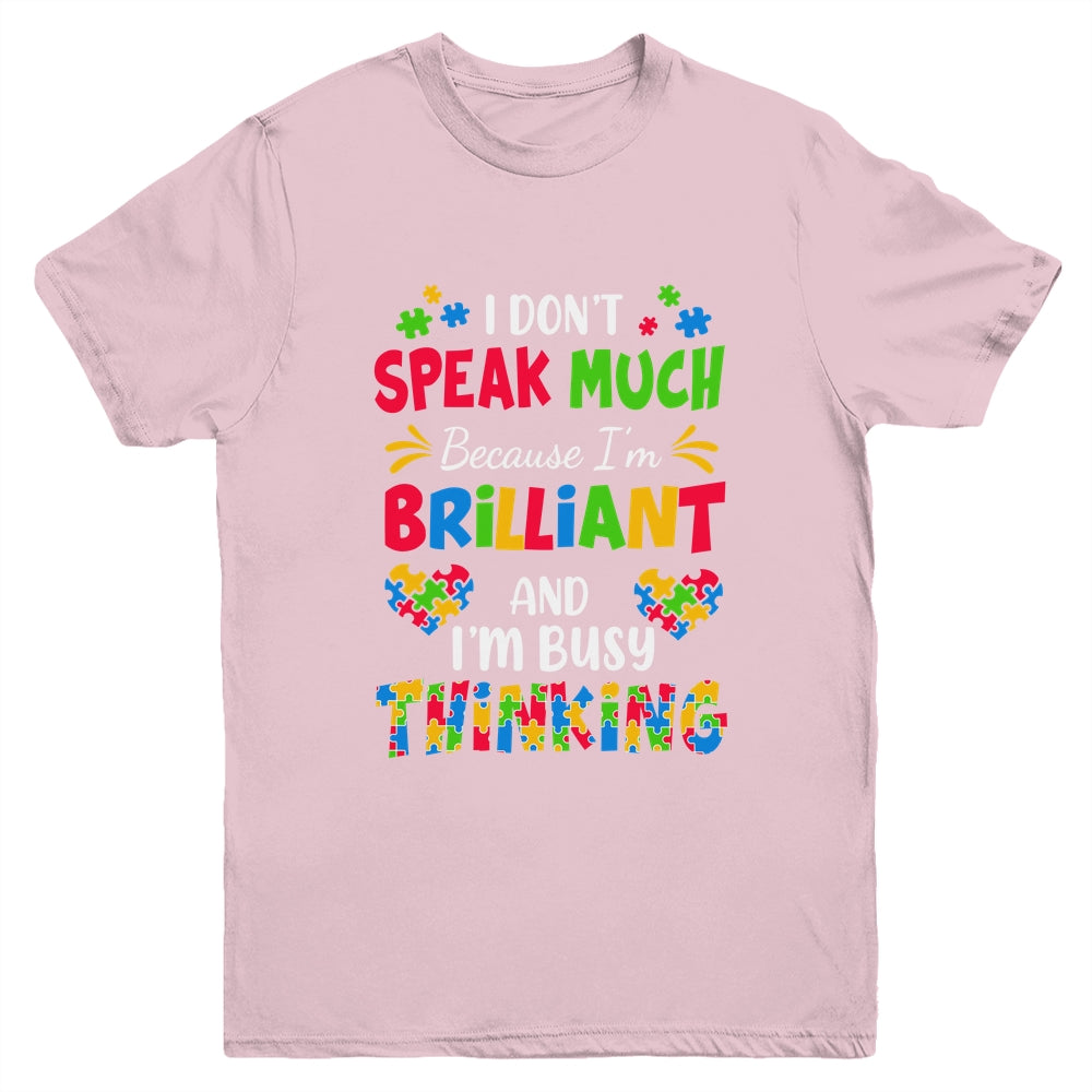 I Dont Speak Much Brilliant Autism Awareness Support Youth Shirt | siriusteestore