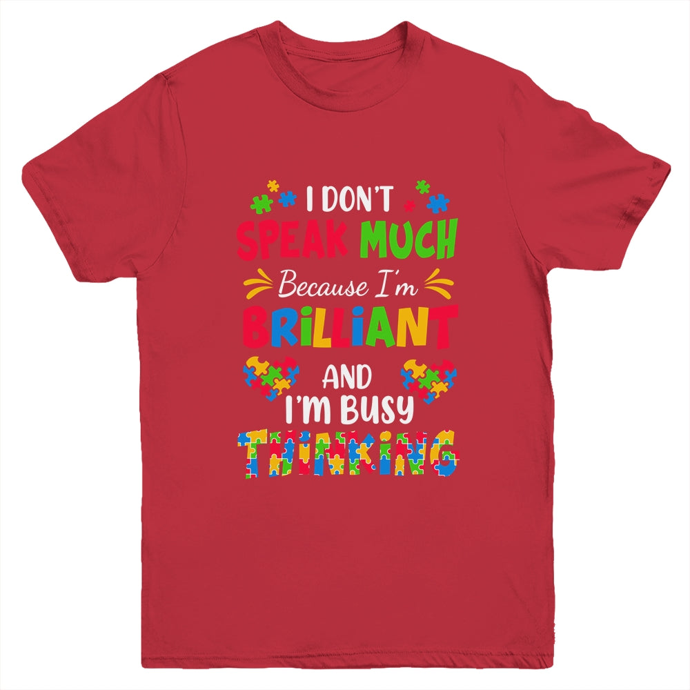 I Dont Speak Much Brilliant Autism Awareness Support Youth Shirt | siriusteestore