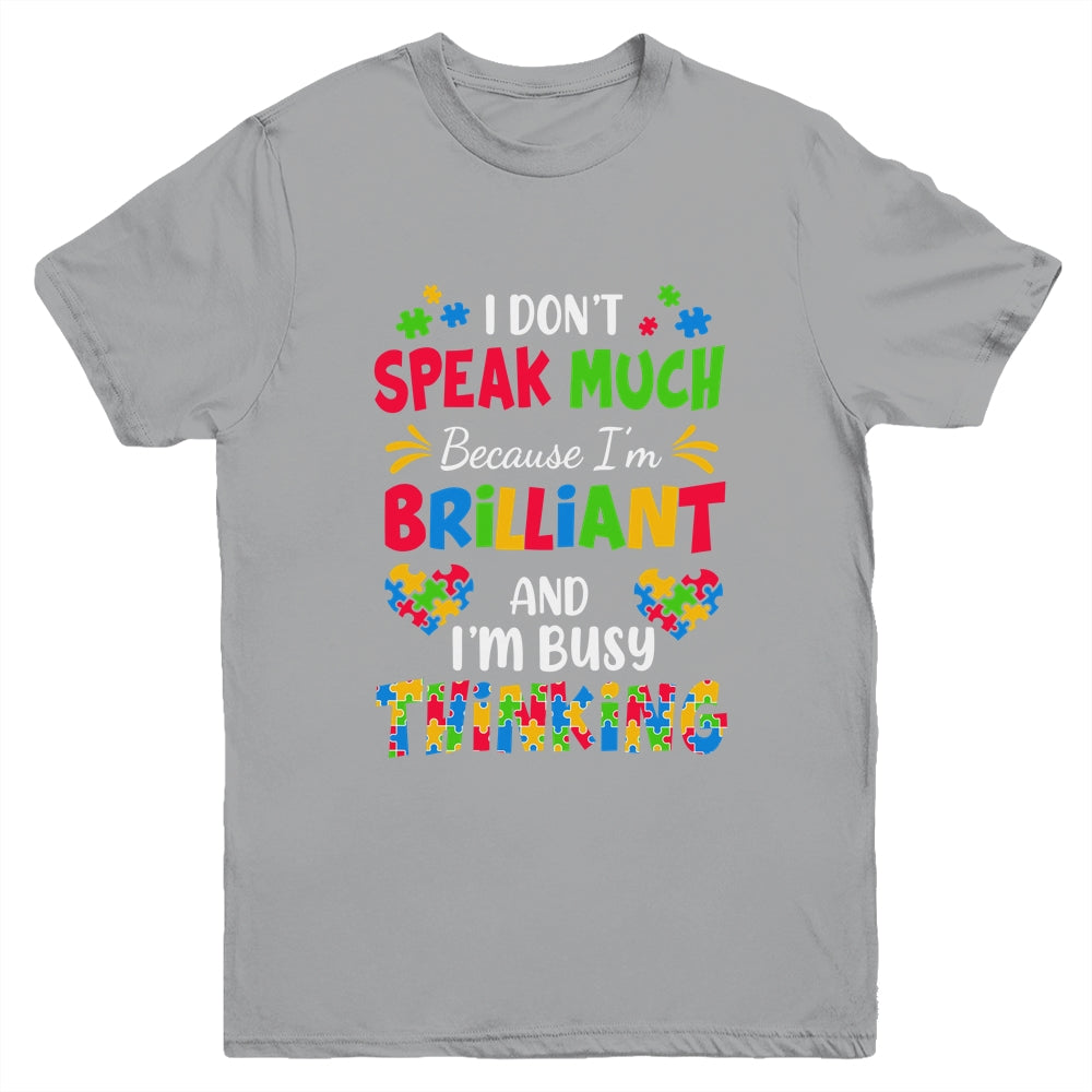 I Dont Speak Much Brilliant Autism Awareness Support Youth Shirt | siriusteestore