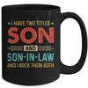 I Have Two Titles Son And Son-In-Law Vintage Retro Mug | siriusteestore