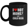 I Heart Hot Moms I Love Hot Moms Funny Beer Drinking Mug | siriusteestore