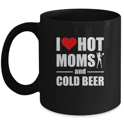 I Heart Hot Moms I Love Hot Moms Funny Beer Drinking Mug | siriusteestore