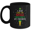 I Just Like To Smile Smiling's My Favorite Elf Christmas Mug | siriusteestore