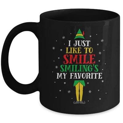 I Just Like To Smile Smiling's My Favorite Elf Christmas Mug | siriusteestore
