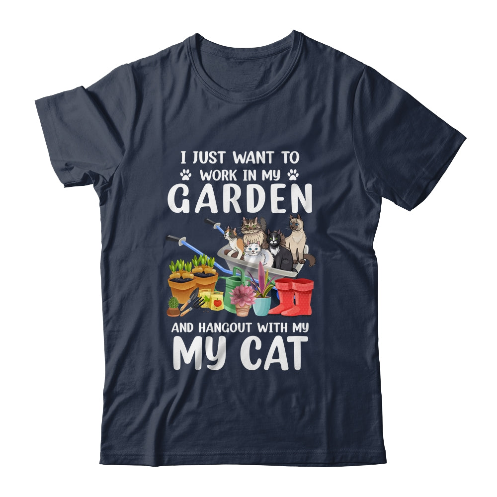 I Just Want To Work In My Garden And Hang Out With My Cat Shirt & Tank Top | siriusteestore