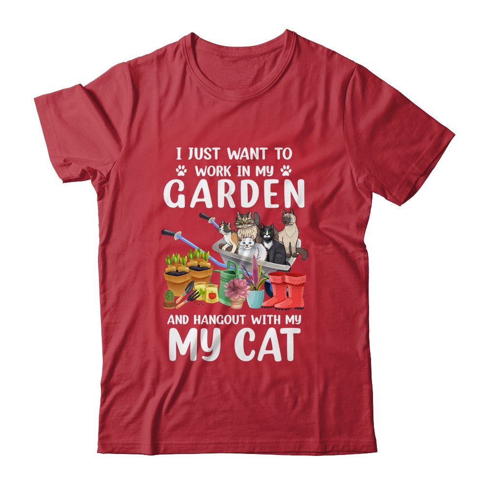 I Just Want To Work In My Garden And Hang Out With My Cat Shirt & Tank Top | siriusteestore