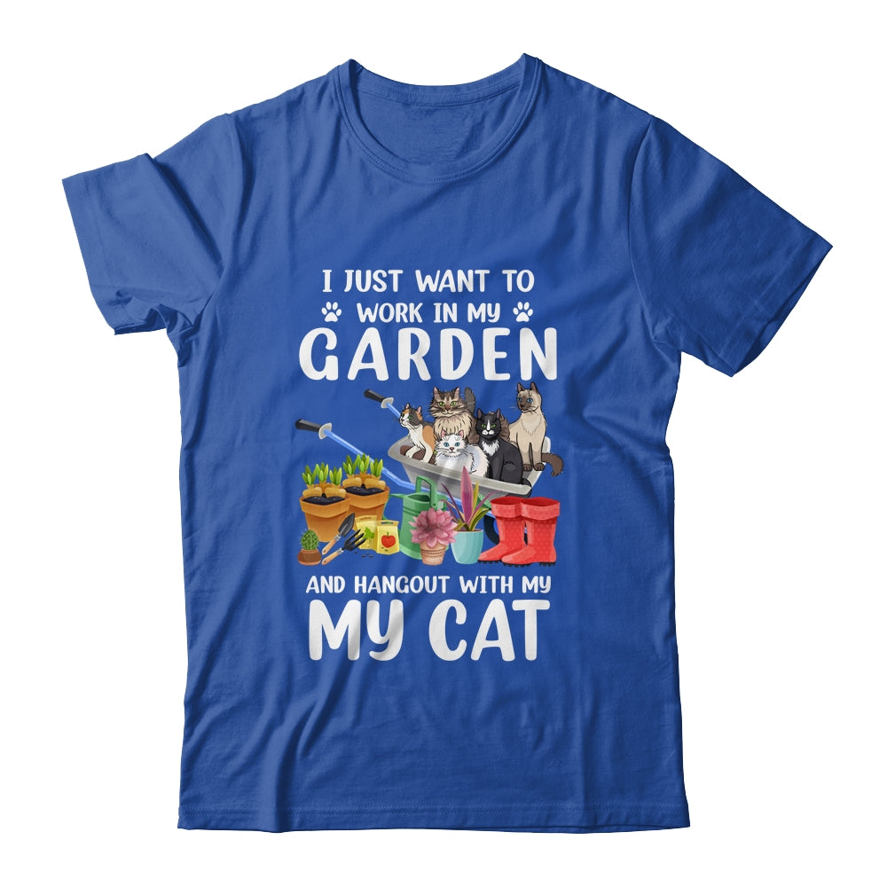 I Just Want To Work In My Garden And Hang Out With My Cat Shirt & Tank Top | siriusteestore