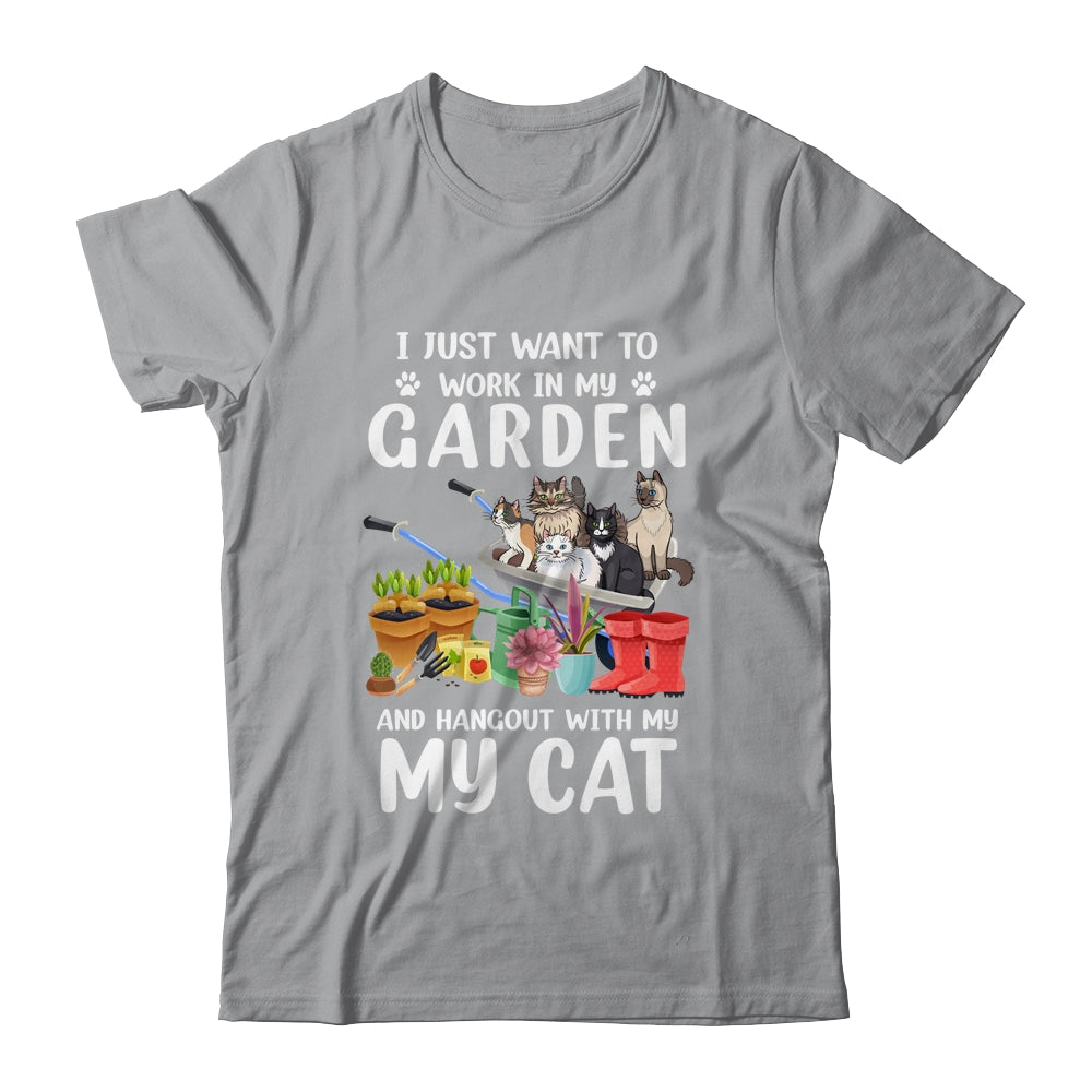 I Just Want To Work In My Garden And Hang Out With My Cat Shirt & Tank Top | siriusteestore