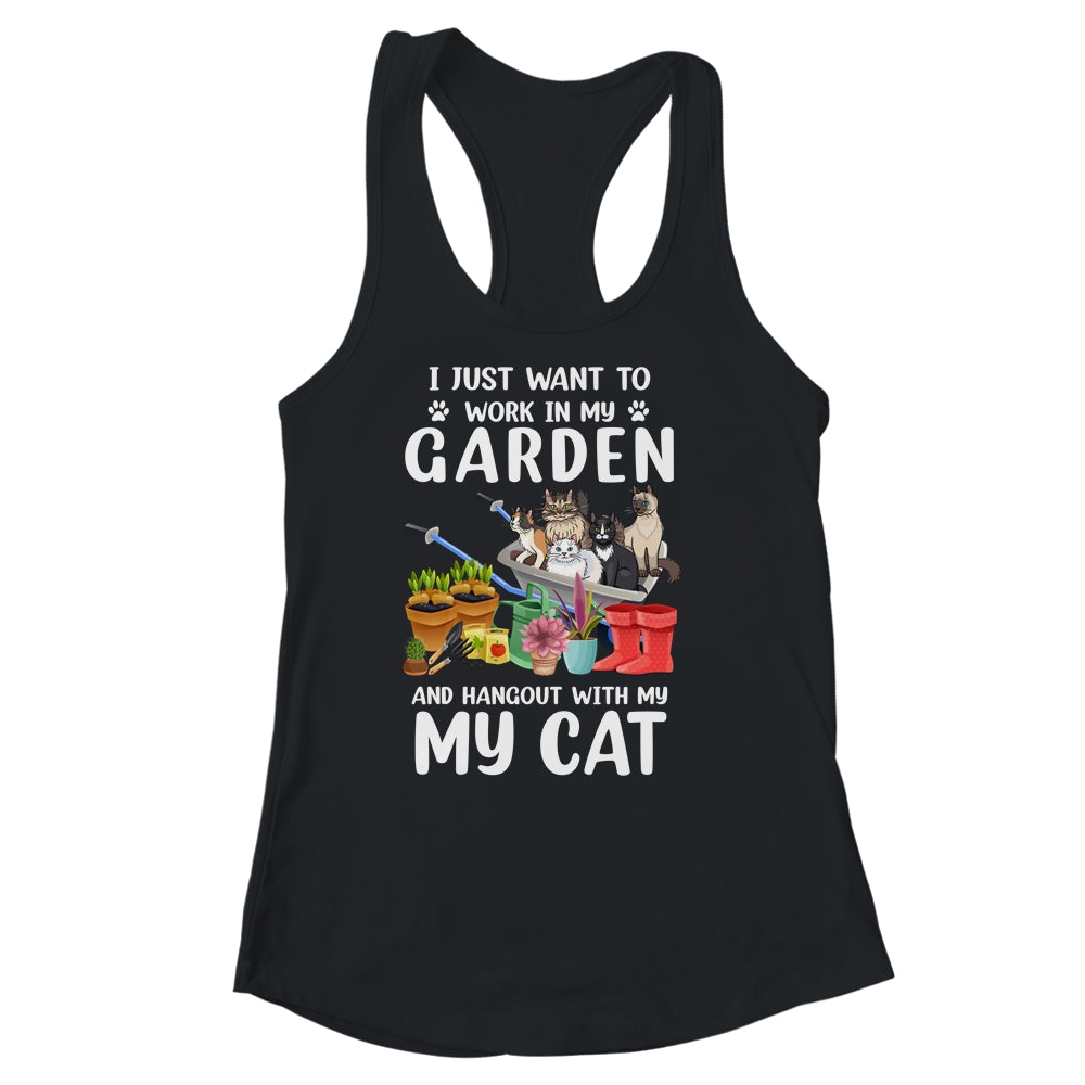 I Just Want To Work In My Garden And Hang Out With My Cat Shirt & Tank Top | siriusteestore