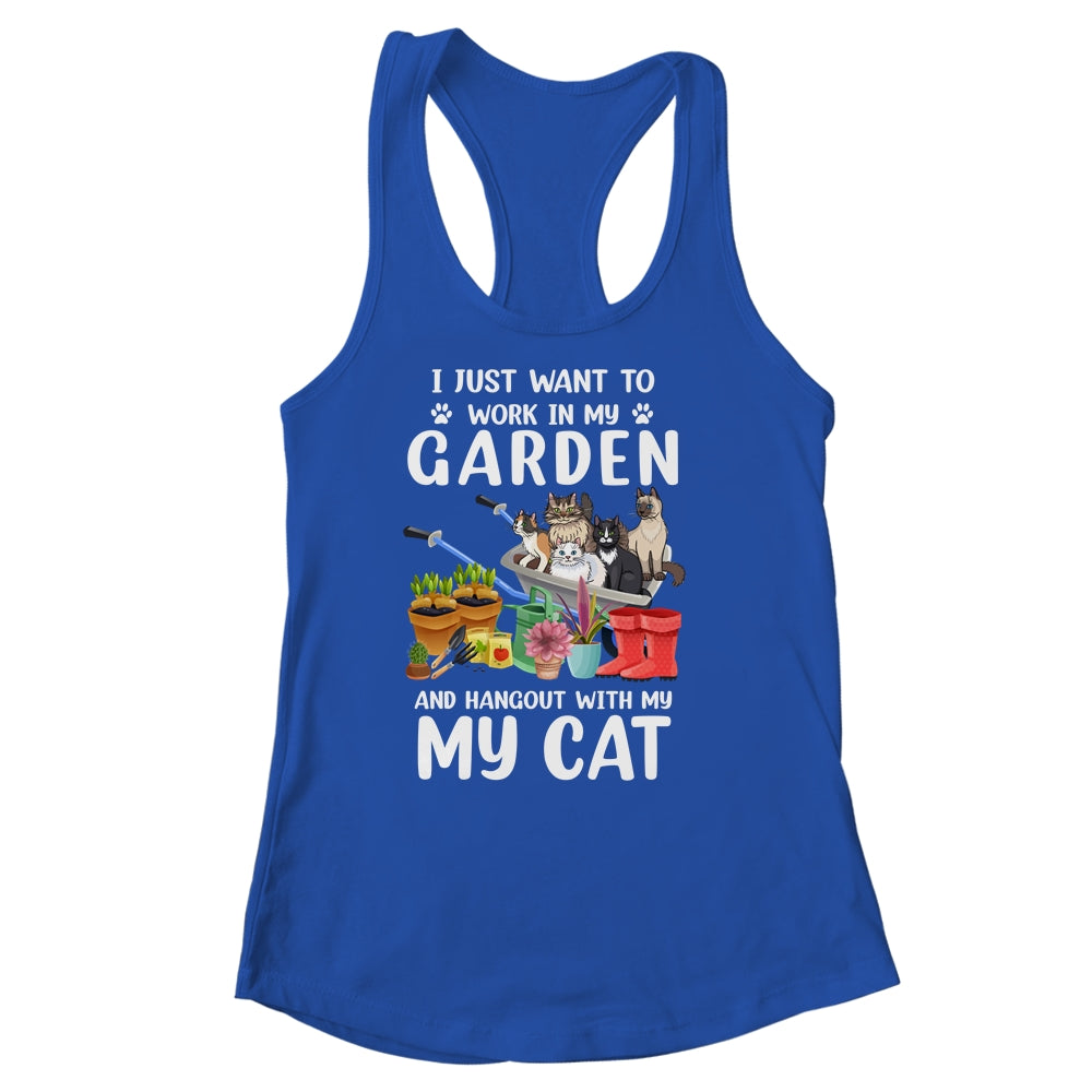 I Just Want To Work In My Garden And Hang Out With My Cat Shirt & Tank Top | siriusteestore
