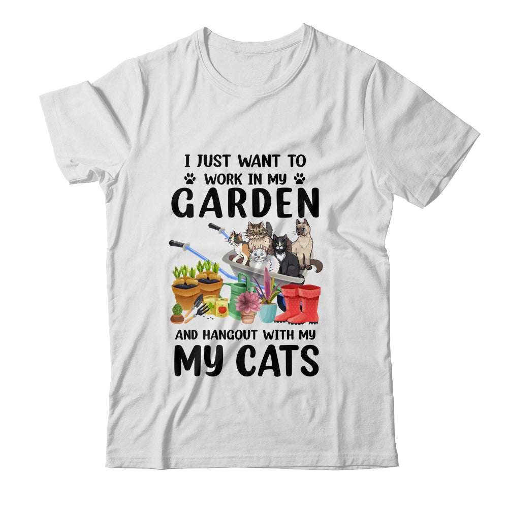 I Just Want To Work In My Garden And Hang Out With My Cats Shirt & Tank Top | siriusteestore