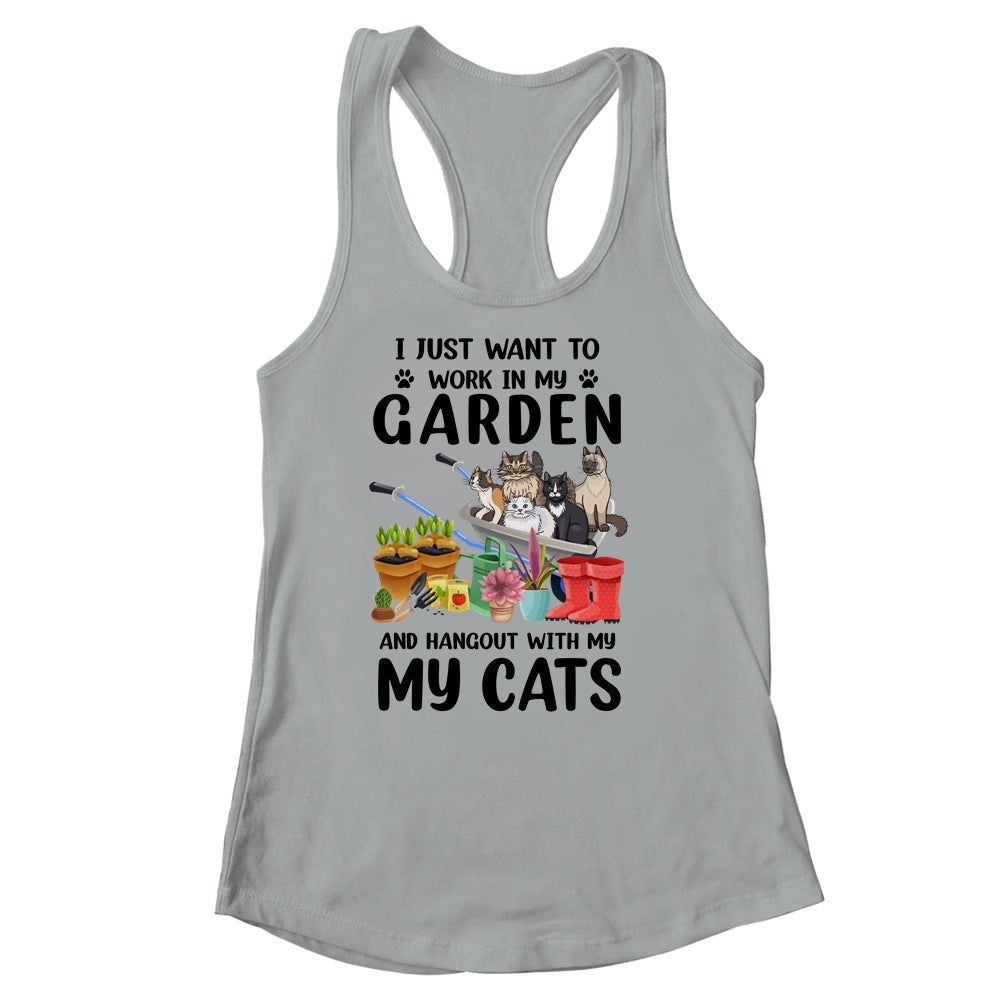 I Just Want To Work In My Garden And Hang Out With My Cats Shirt & Tank Top | siriusteestore