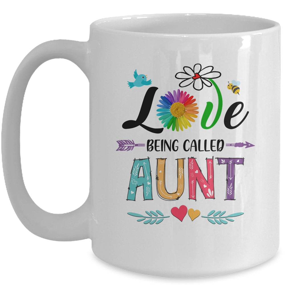 I Love Being Called Aunt Daisy Flower Mothers Day Mug | siriusteestore