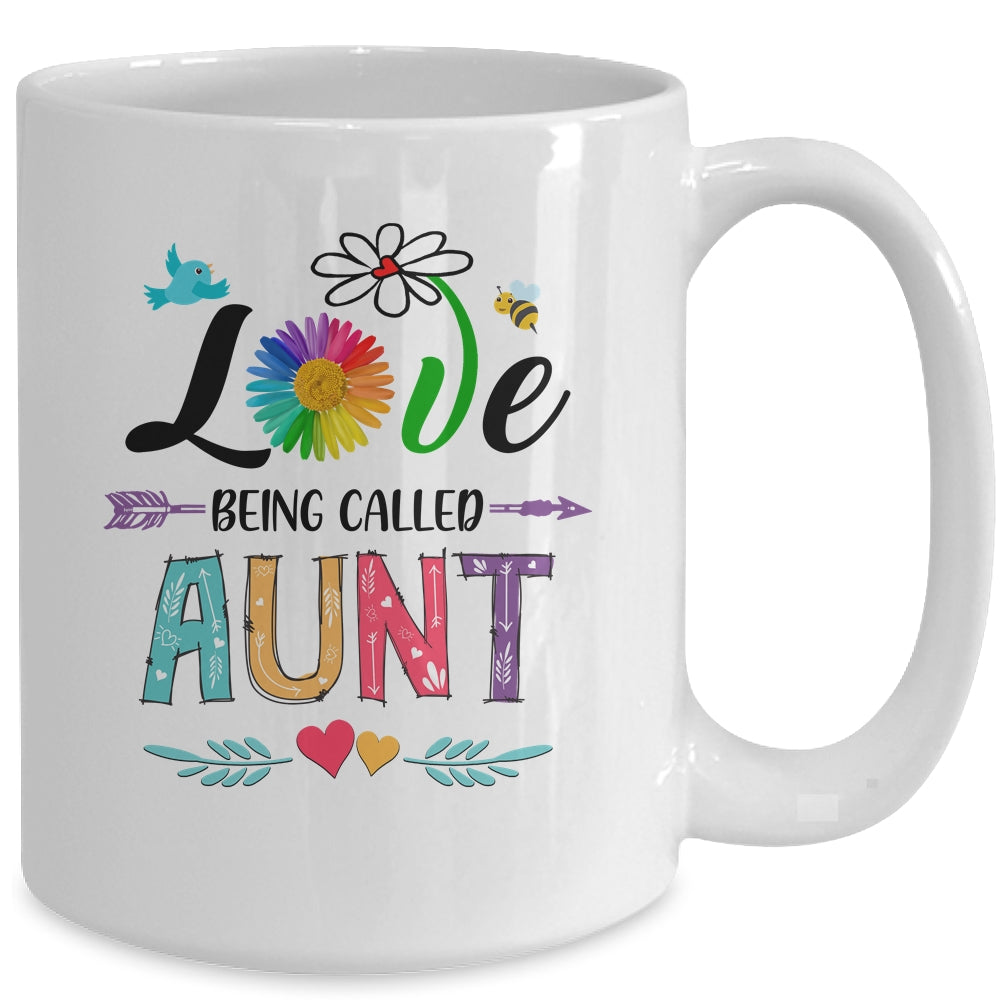 I Love Being Called Aunt Daisy Flower Mothers Day Mug | siriusteestore