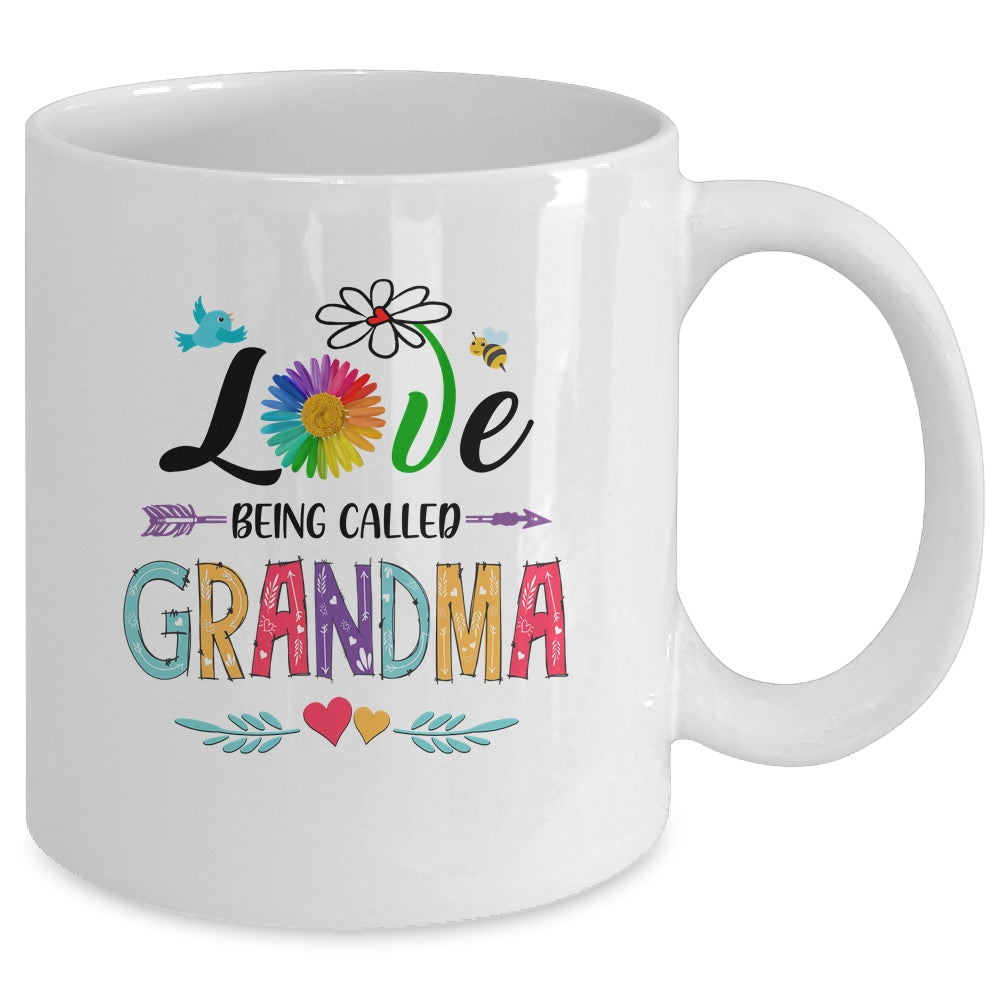 I Love Being Called Grandma Daisy Flower Mothers Day Mug | siriusteestore