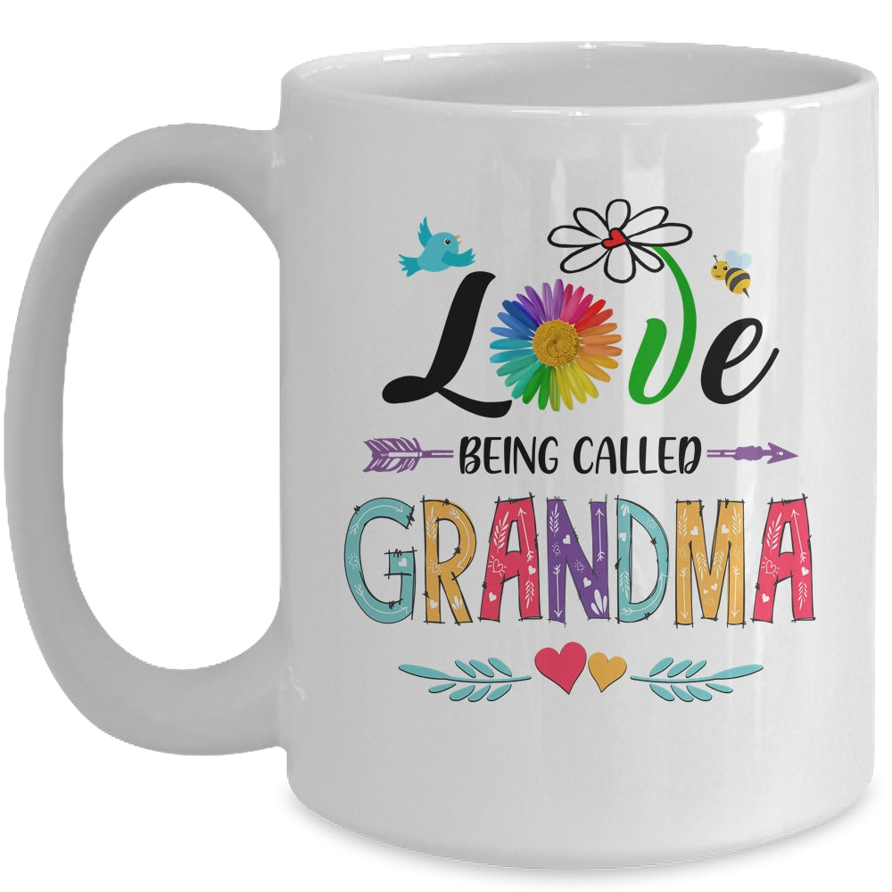 I Love Being Called Grandma Daisy Flower Mothers Day Mug | siriusteestore