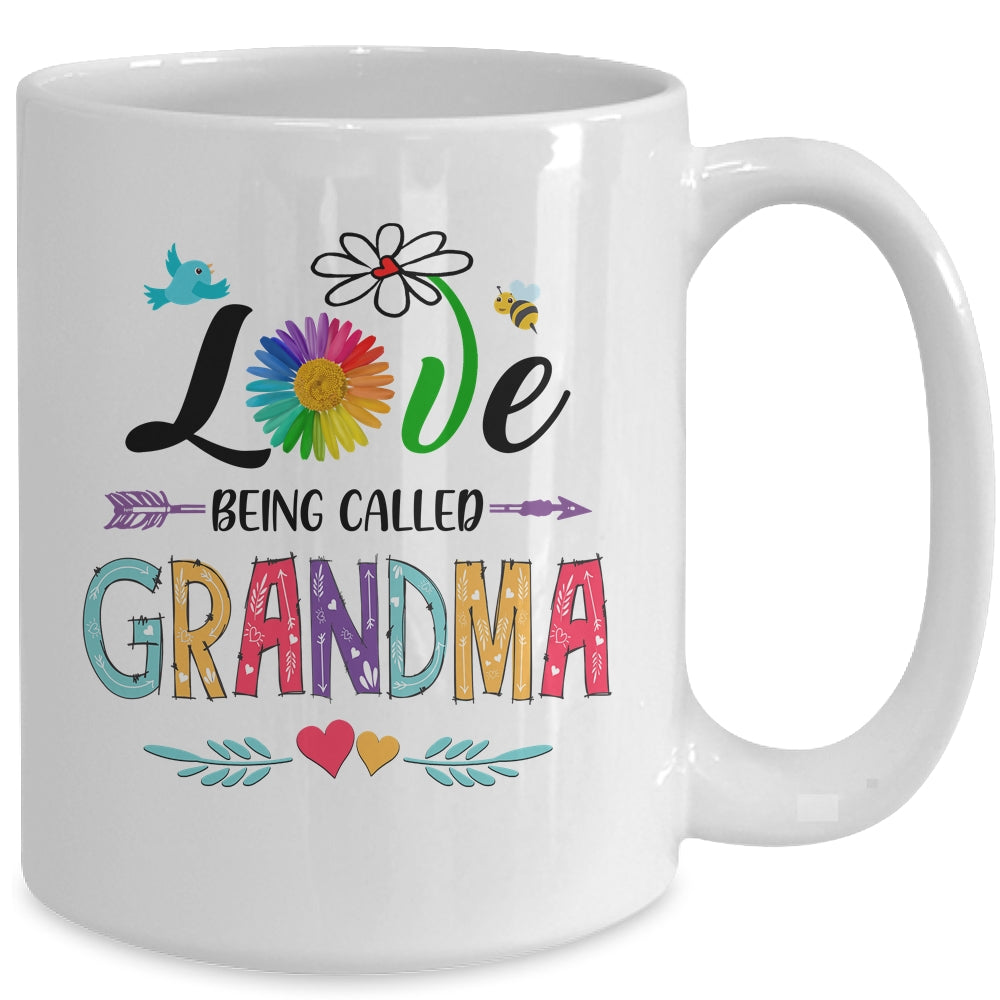 I Love Being Called Grandma Daisy Flower Mothers Day Mug | siriusteestore