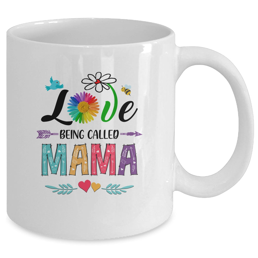 I Love Being Called Mama Daisy Flower Mothers Day Mug | siriusteestore
