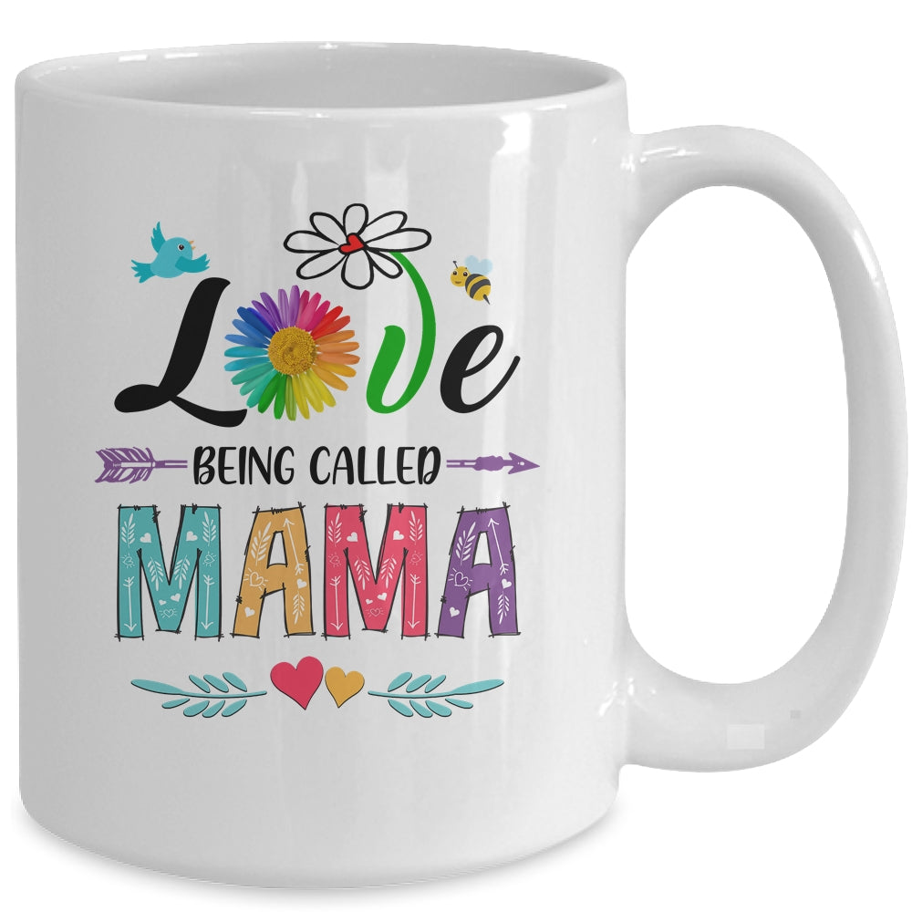 I Love Being Called Mama Daisy Flower Mothers Day Mug | siriusteestore