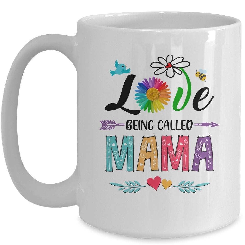 I Love Being Called Mama Daisy Flower Mothers Day Mug | siriusteestore