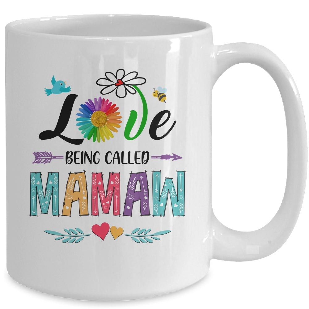 I Love Being Called Mamaw Daisy Flower Mothers Day Mug | siriusteestore