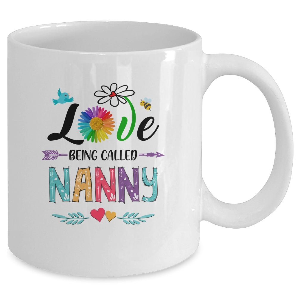 I Love Being Called Nanny Daisy Flower Mothers Day Mug | siriusteestore