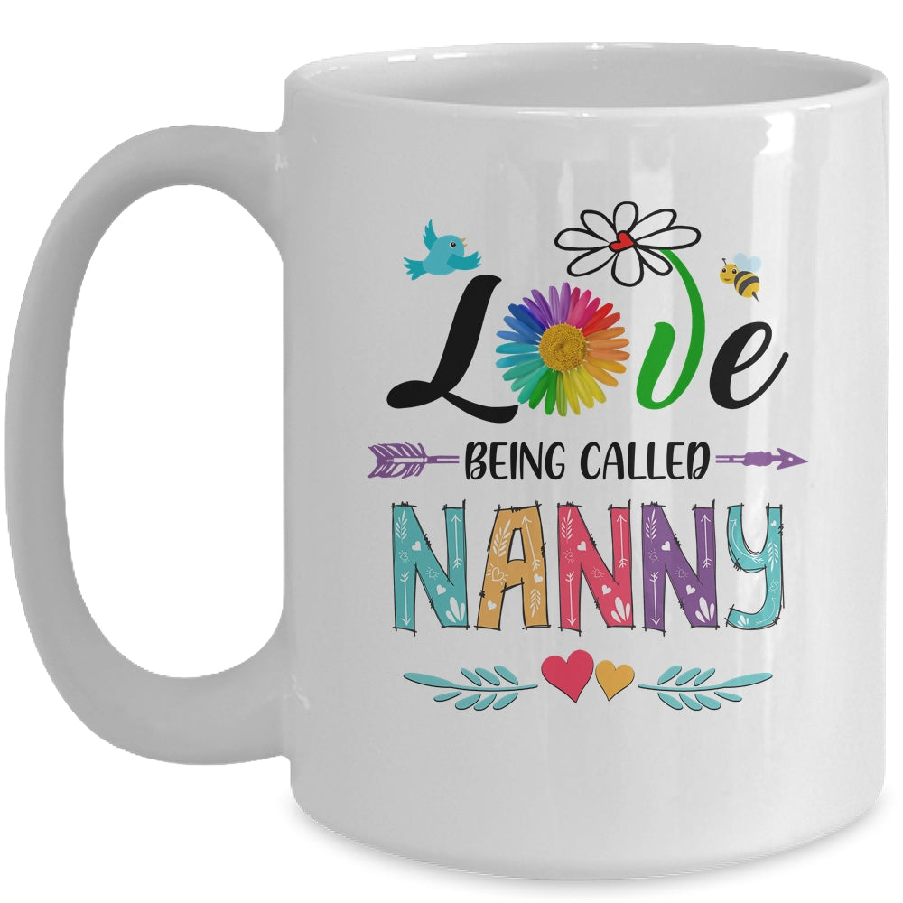 I Love Being Called Nanny Daisy Flower Mothers Day Mug | siriusteestore