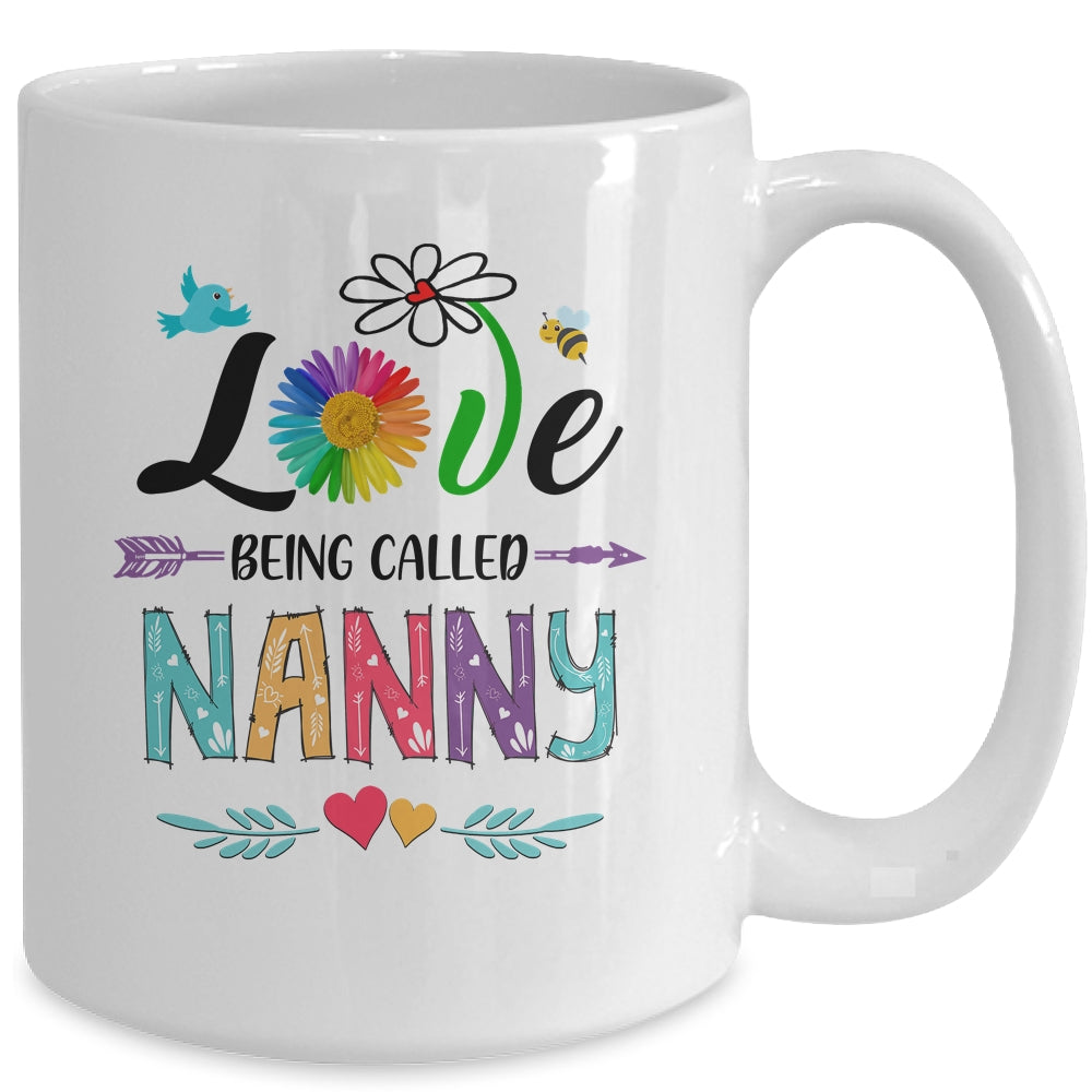 I Love Being Called Nanny Daisy Flower Mothers Day Mug | siriusteestore