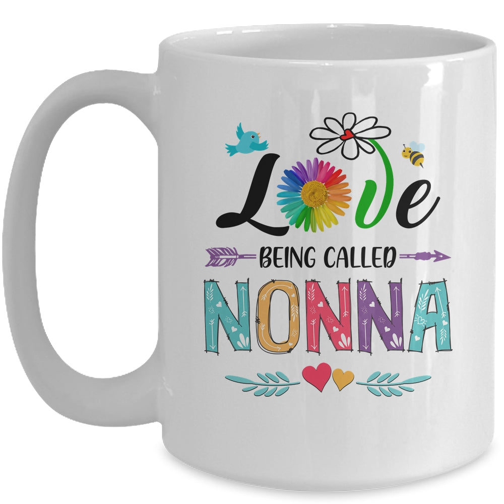 I Love Being Called Nonna Daisy Flower Mothers Day Mug | siriusteestore