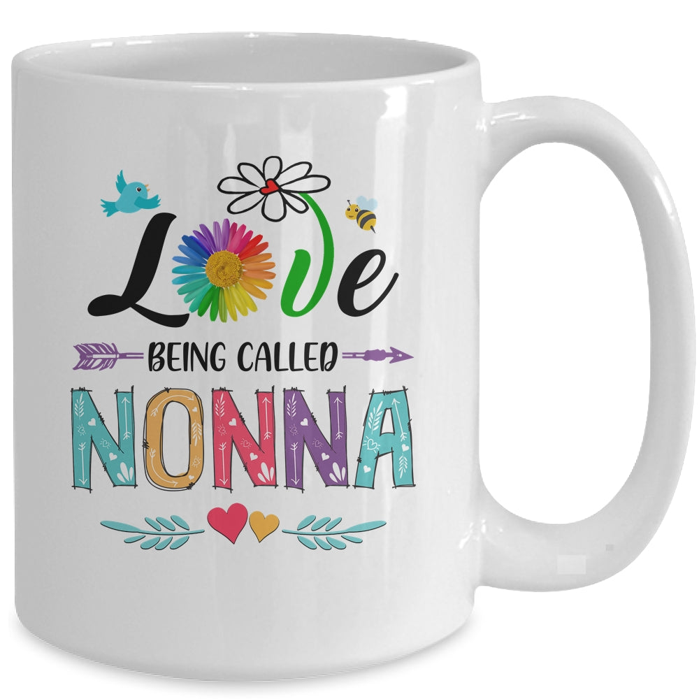 I Love Being Called Nonna Daisy Flower Mothers Day Mug | siriusteestore