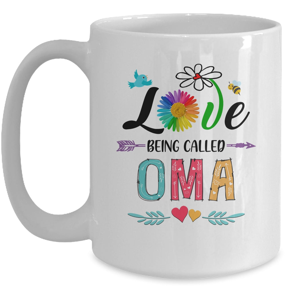 I Love Being Called Oma Daisy Flower Mothers Day Mug | siriusteestore