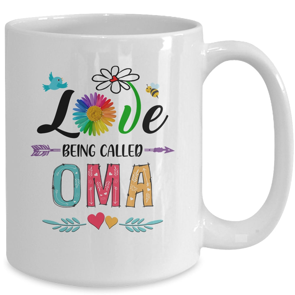 I Love Being Called Oma Daisy Flower Mothers Day Mug | siriusteestore
